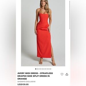 Showpo Avery dress orange red